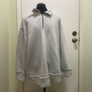 Men's Light Gray Zip-Up Sweater